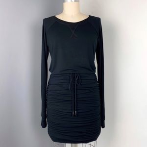 Mossimo Supply Co. Women's Long Sleeve Ruched Dress Black Size M